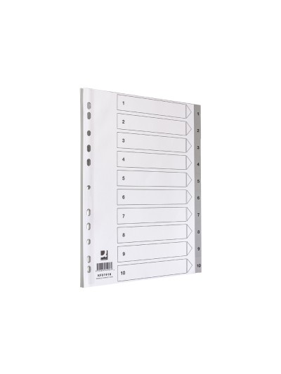 Separador numerico q-connect plastico 1-10 juego de 10 separadores din a4 multitaladro
