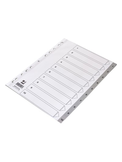 Separador numerico q-connect plastico 1-10 juego de 10 separadores din a4 multitaladro