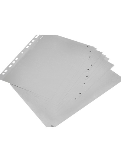Separador numerico q-connect plastico 1-10 juego de 10 separadores din a4 multitaladro