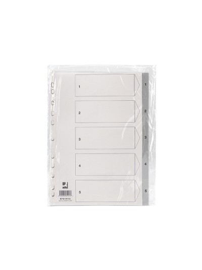 Separador numerico q-connect plastico 1-5 juego de 5 separadores din a4 multitaladro