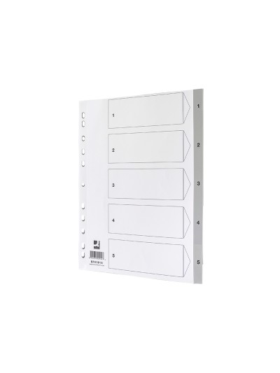 Separador numerico q-connect plastico 1-5 juego de 5 separadores din a4 multitaladro