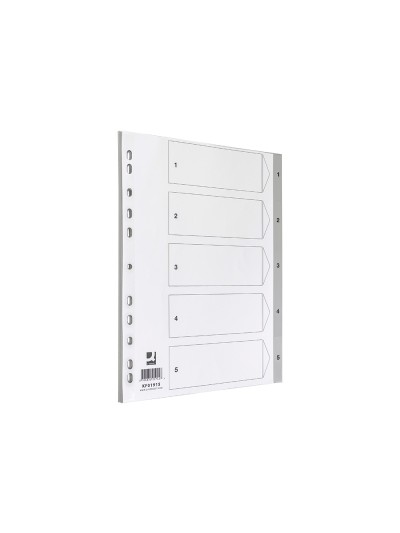 Separador numerico q-connect plastico 1-5 juego de 5 separadores din a4 multitaladro