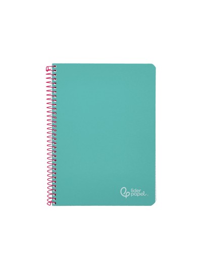 Cuaderno espiral liderpapel din a5 witty tapa dura 80h 90gr cuadro 4mm con margen color turquesa