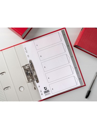Separador numerico q-connect plastico 1-5 juego de 5 separadores din a4 multitaladro
