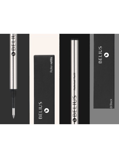 Recambio roller belius negro 0,7 mm caja 3 unidades