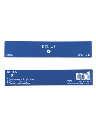 Recambio roller belius azul 0,7 mm caja 3 unidades