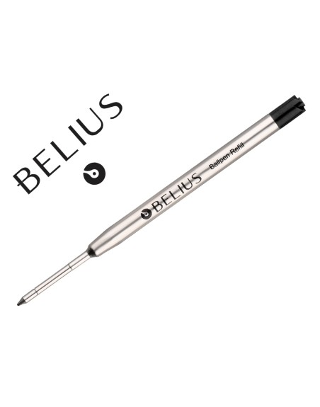 Recambio boligrafo belius negro 0,8 mm caja 3 unidades