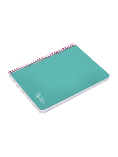 Cuaderno espiral liderpapel din a5 witty tapa dura 80h 90gr cuadro 4mm con margen color turquesa