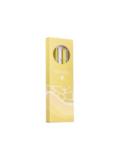 Juego boligrafo y roller belius endless summer aluminio color amarillo y plateado tinta azul caja de diseño