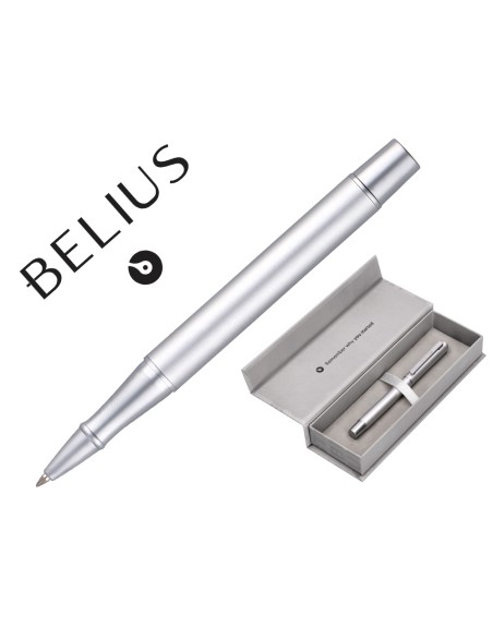 Roller belius unstoppable color plateado tinta negra caja de diseño