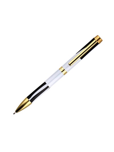 Boligrafo belius dualita cuerpo blanco color negro tinta azul caja de diseño