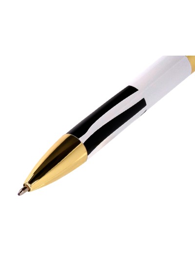 Boligrafo belius dualita cuerpo blanco color negro tinta azul caja de diseño