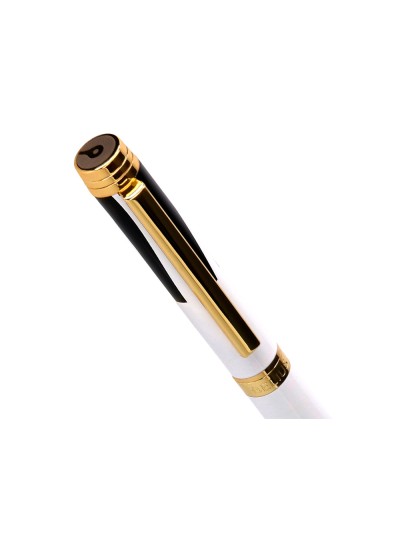 Boligrafo belius dualita cuerpo blanco color negro tinta azul caja de diseño