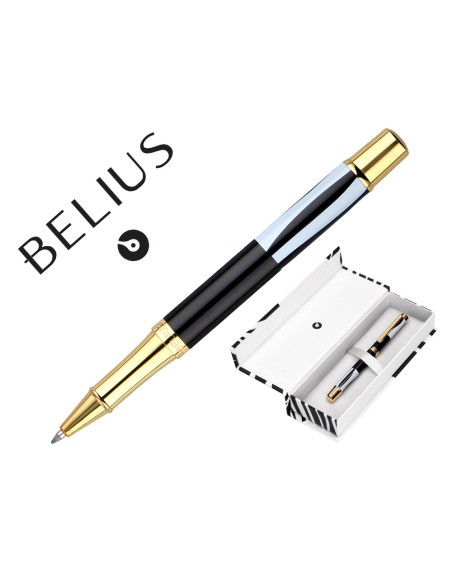 Roller belius dualita cuerpo blanco color negro tinta negra caja de diseño