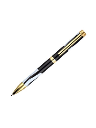 Boligrafo belius dualita cuerpo negro color blanco tinta azul caja de diseño