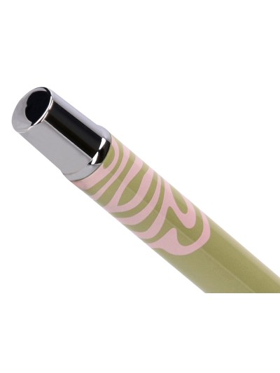 Roller belius ink dreams aluminio color verde matcha y rosa plateado frase interior tinta negra caja de diseño