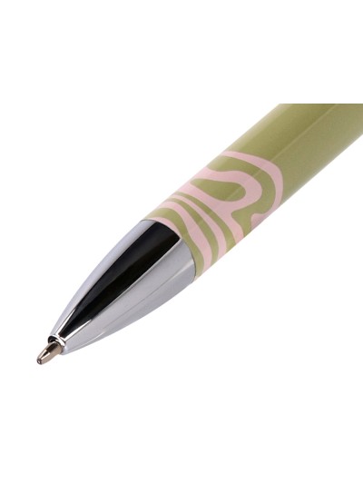 Boligrafo belius ink dreams aluminio color verde matcha y rosa plateado frase interior tinta azul caja de diseño