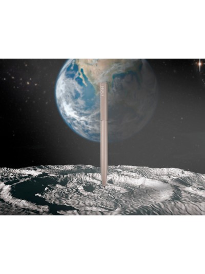 Boligrafo belius rocket b aluminio color minimalista gris tinta azul caja cilindrica