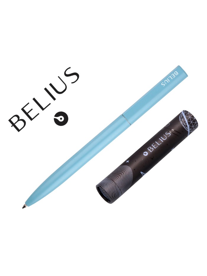 Boligrafo belius rocket b aluminio color minimalista azul tinta azul caja cilindrica Boligrafo belius rocket b aluminio color minimalista azul tinta azul caja cilindrica