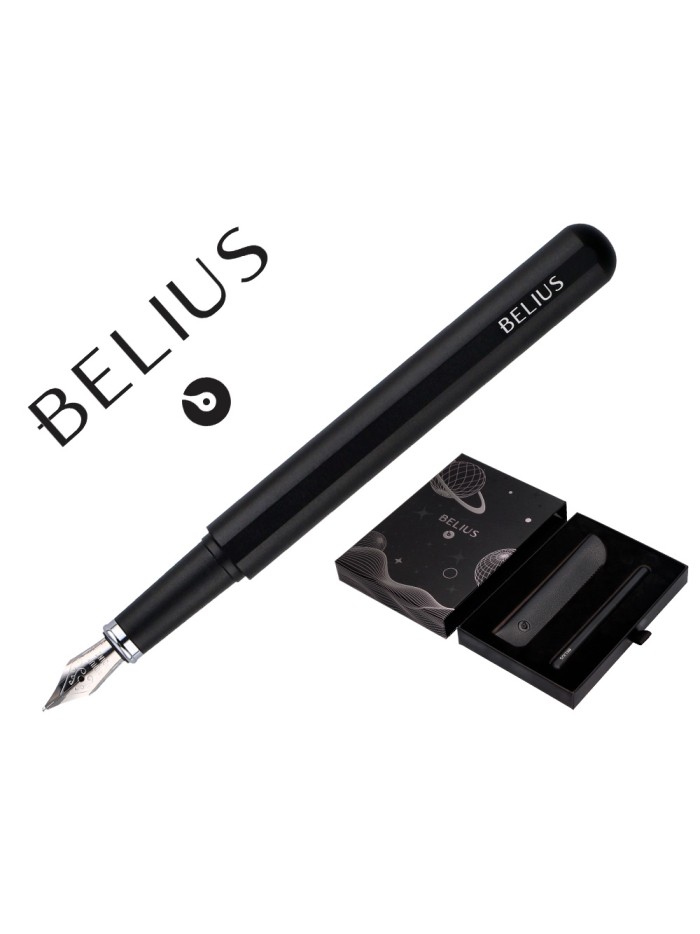 Pluma y funda de similpiel belius space b color minimalista negro tinta azul caja de diseño Pluma y funda de similpiel belius space b color minimalista negro tinta azul caja de diseño