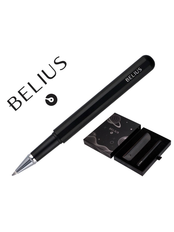 Roller y funda de similpiel belius space b color minimalista negro tinta azul caja de diseño Roller y funda de similpiel belius space b color minimalista negro tinta azul caja de diseño