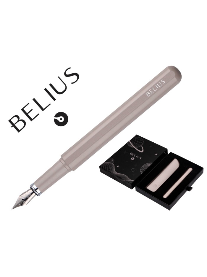Pluma y funda de similpiel belius space b color minimalista gris tinta azul caja de diseño Pluma y funda de similpiel belius space b color minimalista gris tinta azul caja de diseño