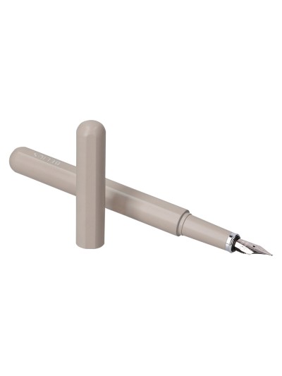 Pluma y funda de similpiel belius space b color minimalista gris tinta azul caja de diseño