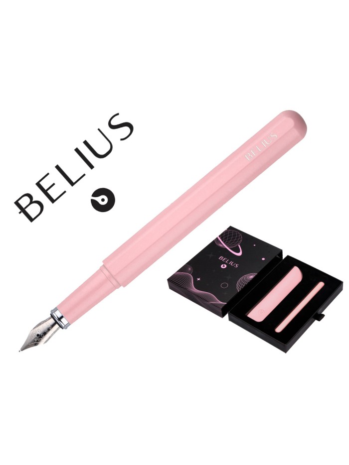 Pluma y funda de similpiel belius space b color minimalista rosa tinta azul caja de diseño Pluma y funda de similpiel belius space b color minimalista rosa tinta azul caja de diseño