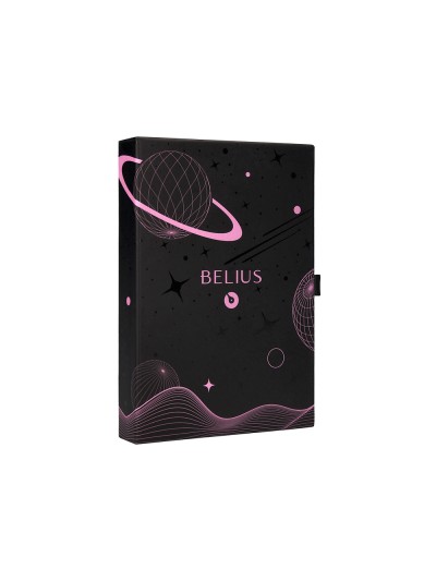 Pluma y funda de similpiel belius space b color minimalista rosa tinta azul caja de diseño