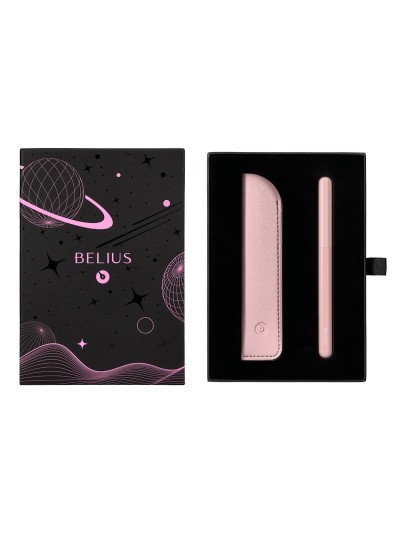 Pluma y funda de similpiel belius space b color minimalista rosa tinta azul caja de diseño