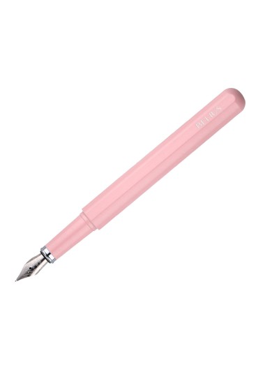 Pluma y funda de similpiel belius space b color minimalista rosa tinta azul caja de diseño