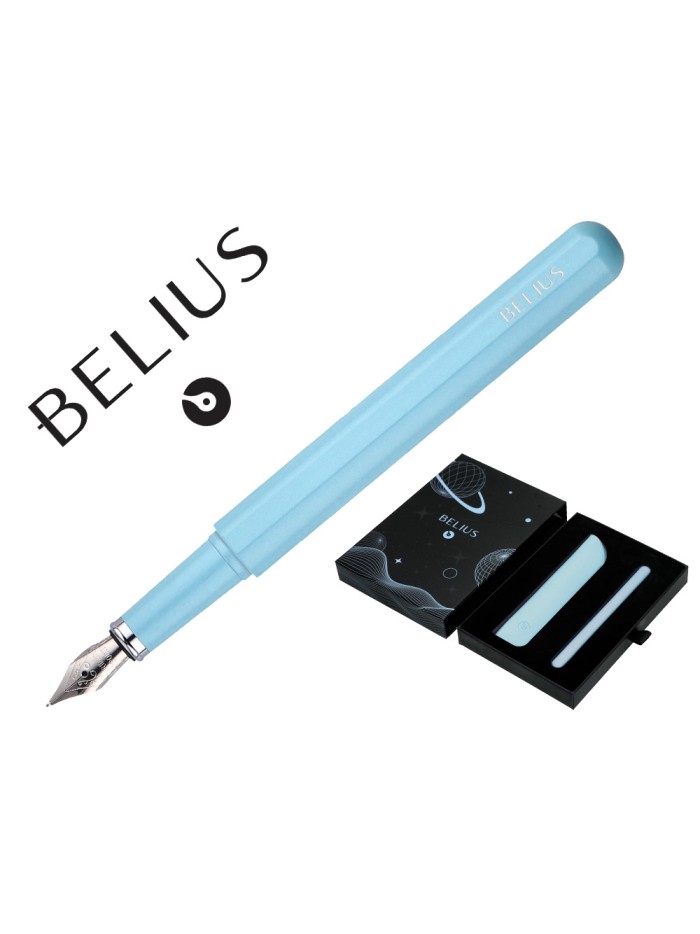 Pluma y funda de similpiel belius space b color minimalista azul tinta azul caja de diseño Pluma y funda de similpiel belius space b color minimalista azul tinta azul caja de diseño