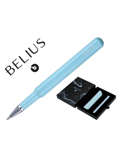 Roller y funda de similpiel belius space b color minimalista azul tinta azul caja de diseño