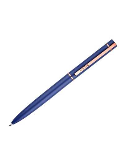 Boligrafo belius rose aluminio color azul electrico/oro rosa tinta azul caja de diseño