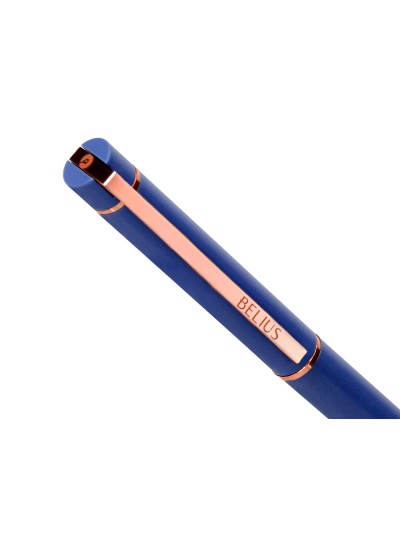 Boligrafo belius rose aluminio color azul electrico/oro rosa tinta azul caja de diseño