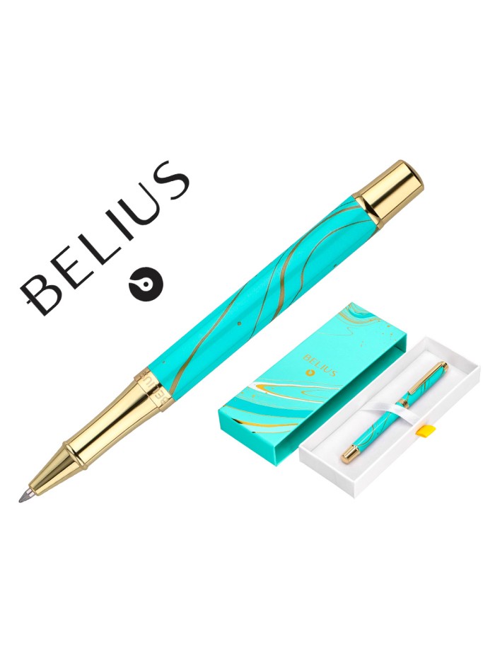 Roller belius aqua aluminio color turquesa y dorado tinta negra caja de diseño Roller belius aqua aluminio color turquesa y dorado tinta negra caja de diseño