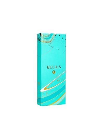 Roller belius aqua aluminio color turquesa y dorado tinta negra caja de diseño