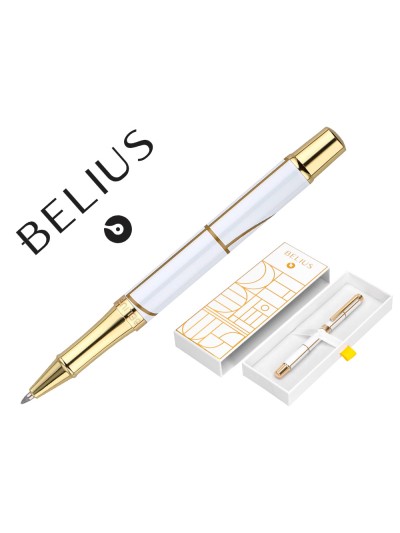 Roller belius carte blanche color blanco y dorado tinta negra caja de diseño