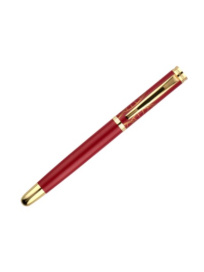 Pluma y estuche belius soiree color art deco granate y dorado tinta azul caja de diseño