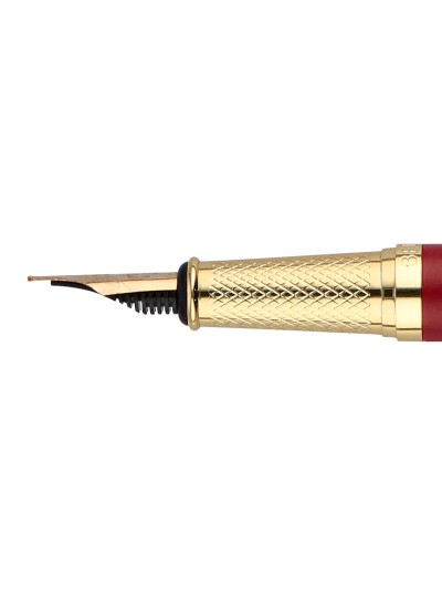 Pluma y estuche belius soiree color art deco granate y dorado tinta azul caja de diseño
