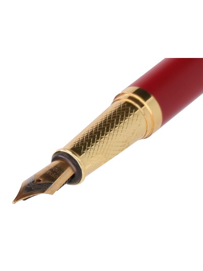 Pluma y estuche belius soiree color art deco granate y dorado tinta azul caja de diseño