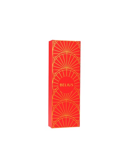Pluma belius soiree aluminio color art deco granate y dorado tinta azul caja de diseño