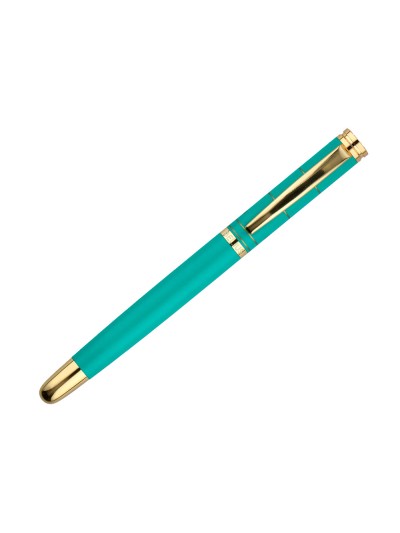 Pluma belius soiree aluminio color art deco turquesa y dorado tinta azul caja de diseño