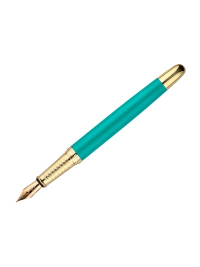 Pluma belius soiree aluminio color art deco turquesa y dorado tinta azul caja de diseño