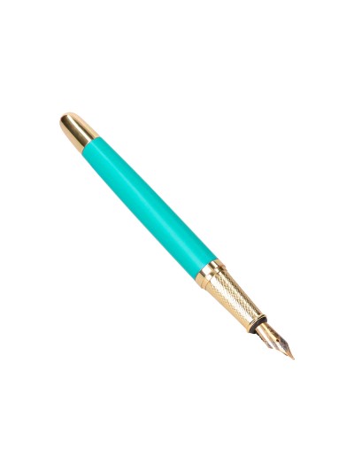 Pluma belius soiree aluminio color art deco turquesa y dorado tinta azul caja de diseño