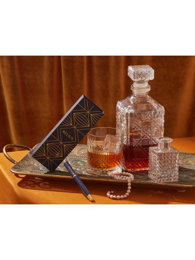 Pluma y estuche belius soiree color art deco azul marino y dorado tinta azul caja de diseño