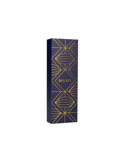 Pluma belius soiree aluminio color art deco azul marino y dorado tinta azul caja de diseño