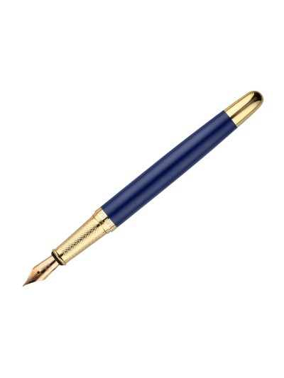Pluma belius soiree aluminio color art deco azul marino y dorado tinta azul caja de diseño