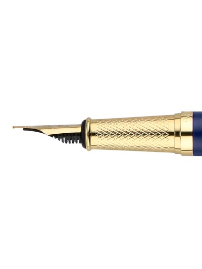 Pluma belius soiree aluminio color art deco azul marino y dorado tinta azul caja de diseño