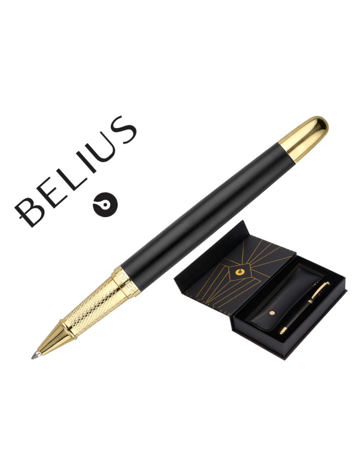 Boligrafo y estuche belius soiree color negro y dorado tinta azul caja de diseño Boligrafo y estuche belius soiree color negro y dorado tinta azul caja de diseño